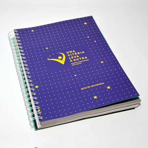 Caderno espiral “Uma vitória leva à outra”, guia de atividades